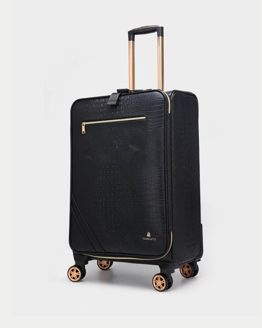 Apollo 2-Piece Black Luggage Set - Lightweight Durable Suitcase for Travel, Business Trips & Vacations
