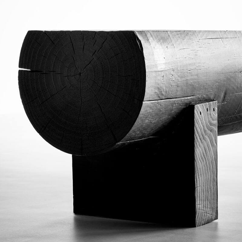 Midnight Black Solid Pine Wood Accent Bench - Stylish and Durable Living Room Seating for Entryway, Bedroom, or Hallway Decor