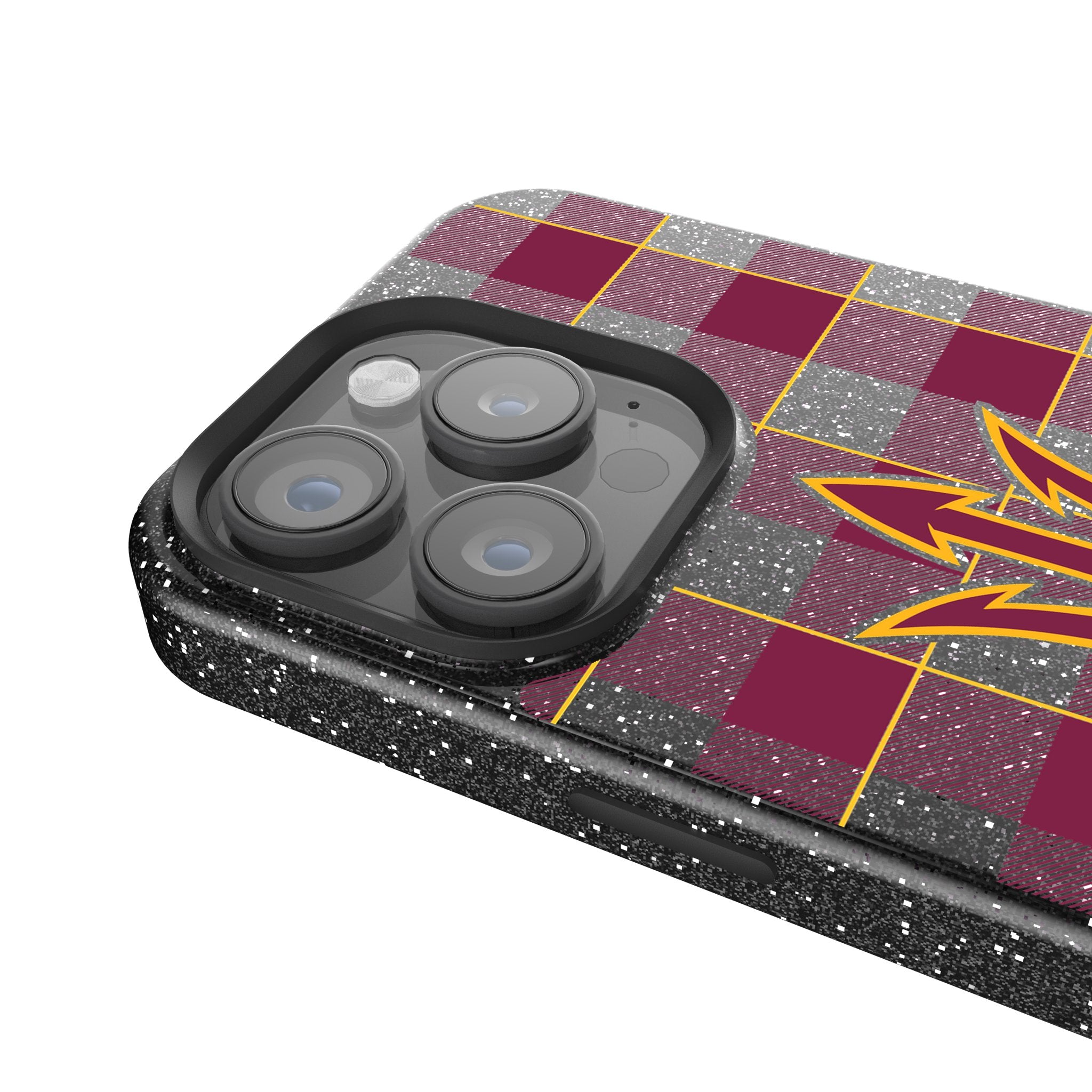 Arizona State University Sun Devils Plaid Bling Phone Case - Stylish Rhinestone Design for iPhone & Samsung - Perfect for Game Day & School Spirit