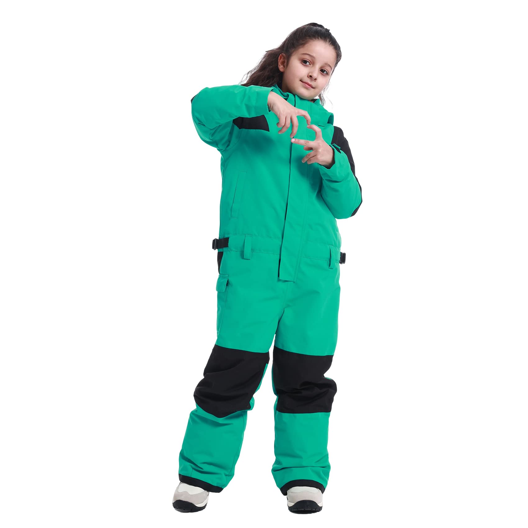 GSOU SNOW Kids Waterproof Windproof Ski Suit - One Piece Snowsuit for Boys & Girls, Winter Snowboard Jumpsuit Coveralls for Skiing, Snow Play & Outdoor Activities