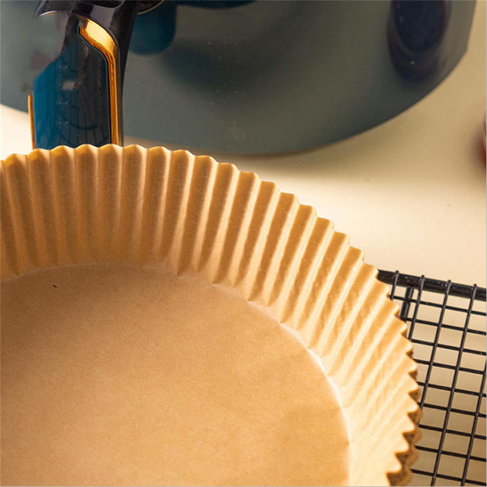 50PCS Disposable Air Fryer Paper Liners - Waterproof, Non-Stick & Heat Resistant Baking Mats for Oven, Microwave, Steamer | Perfect for Healthy Cooking & Easy Cleanup