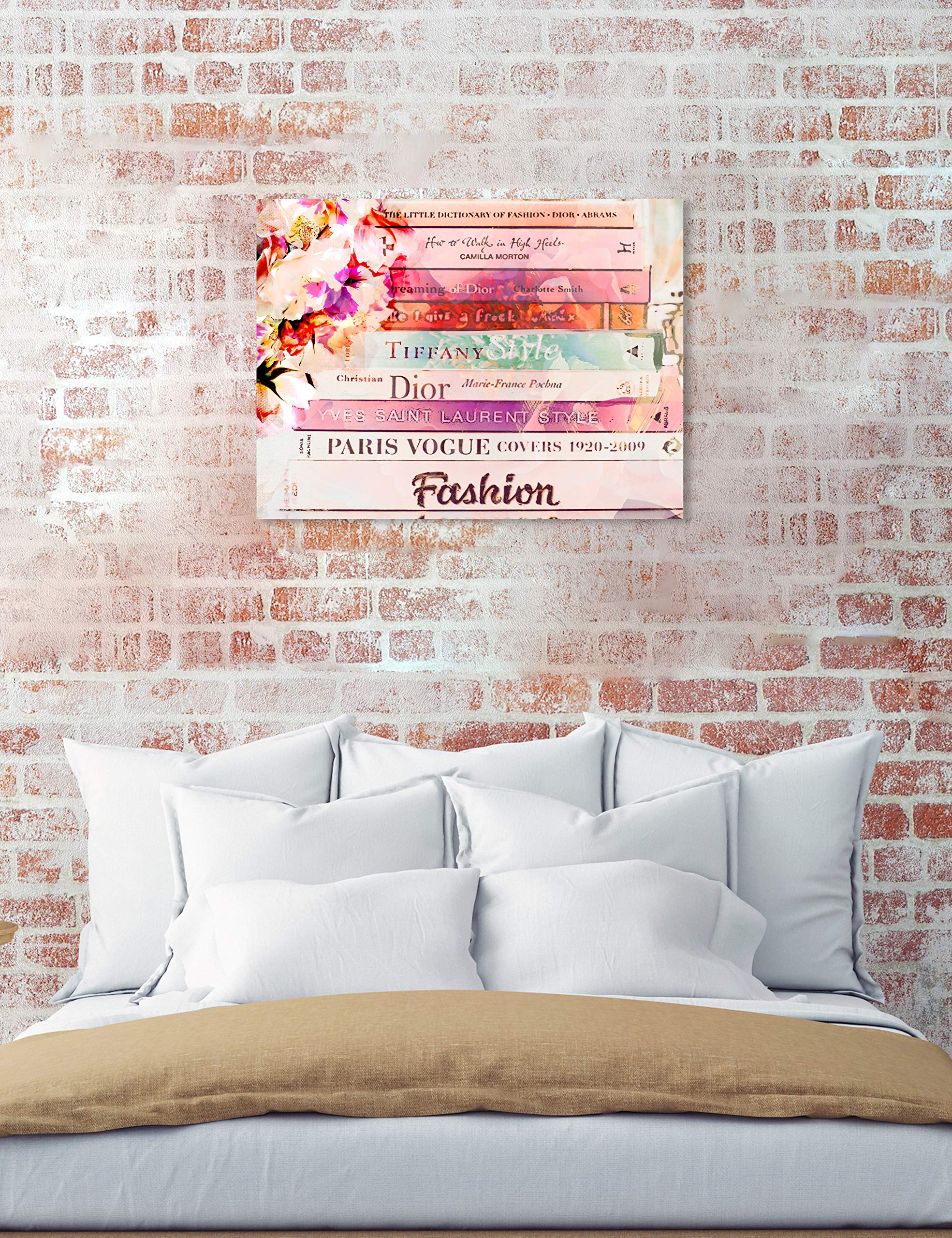Romantica Spring Love Pink & Orange Fashion Glam Wall Art Canvas Print - 45