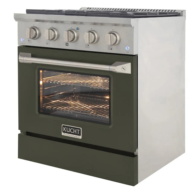 Kucht 30-Inch Pro Style Dual Fuel Range - Professional Gas & Electric Kitchen Stove for Home Chefs | Perfect for Baking, Roasting & High-Heat Cooking