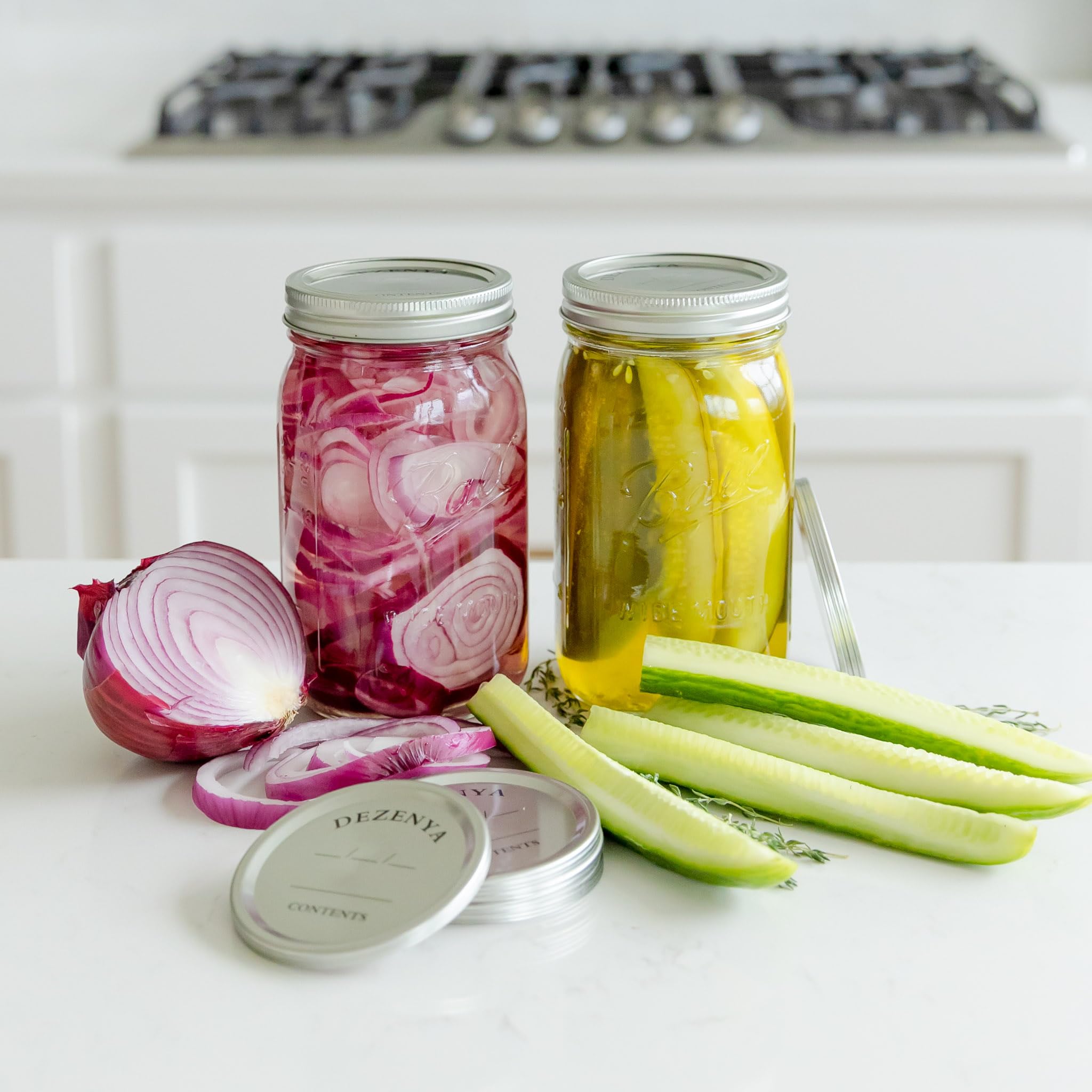 100-Pack WIDE Mouth Canning Lids - Premium Metal Lids with Strong Silicone Seals for Mason Jars | Airtight Food Preservation & Long-Term Storage | Ideal for Pickling, Canning Fruits, Vegetables & Meal Prep