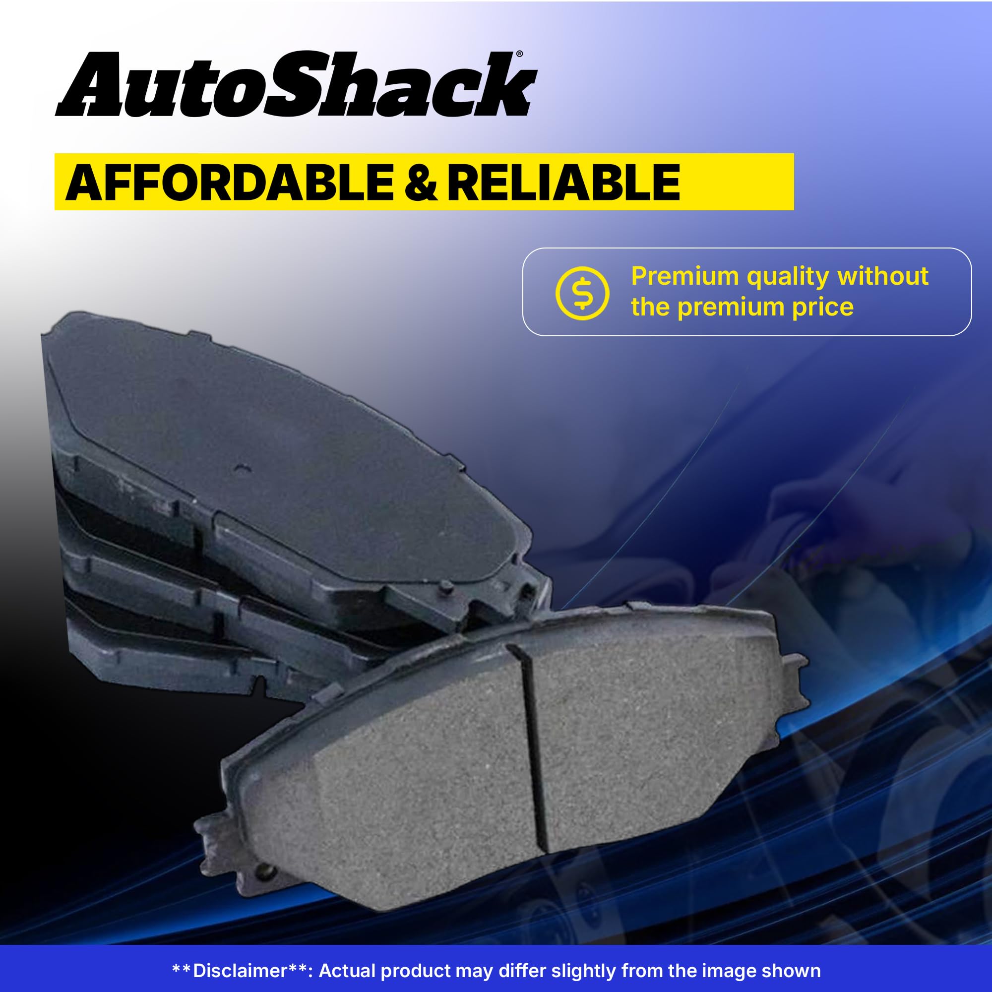 AutoShack Premium Ceramic Front Brake Pads Set - Compatible with 2000-2005 Toyota Celica, MR2 Spyder, Echo, Prius, Scion xA/xB, iQ - Low Noise & Dust Free - Perfect for City Driving & Daily Commute