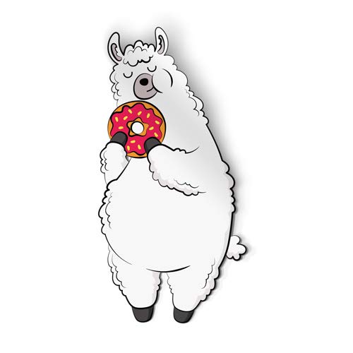 Cute Squiddy Llama Donut Vinyl Sticker - 5 Inch Waterproof Decal for Car, Laptop, Notebook, Phone Case - Perfect for Kids Room, School Supplies & DIY Crafts