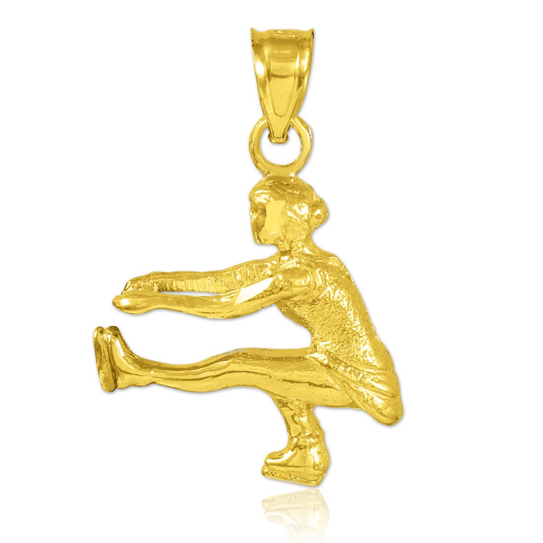 10K Yellow Gold Figure Skater Charm Pendant Necklace - Elegant Ice Skating Jewelry Gift for Women & Girls - Perfect for Birthdays, Anniversaries & Sports Enthusiasts