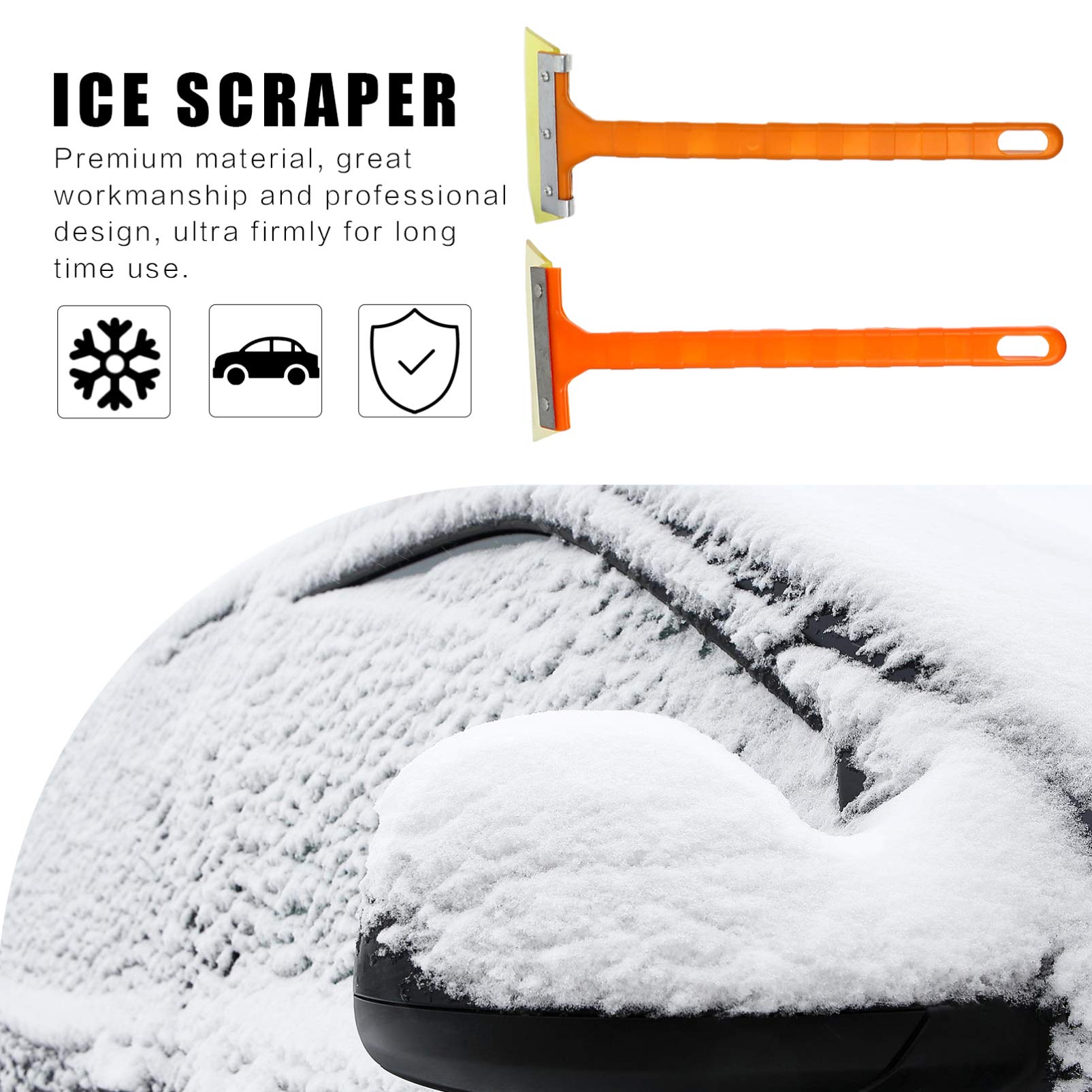 VICASKY 5pcs Car Snow Shovel & Ice Scraper - Winter Car Cleaning Tool for Frost Removal