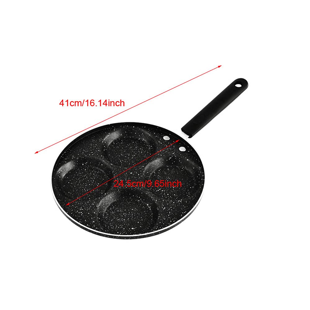 Non-Stick Aluminum 4-Cup Egg Frying Pan - Perfect for Pancakes, Omelettes & Breakfast Cooking | Ideal for Home Kitchens & Camping Trips