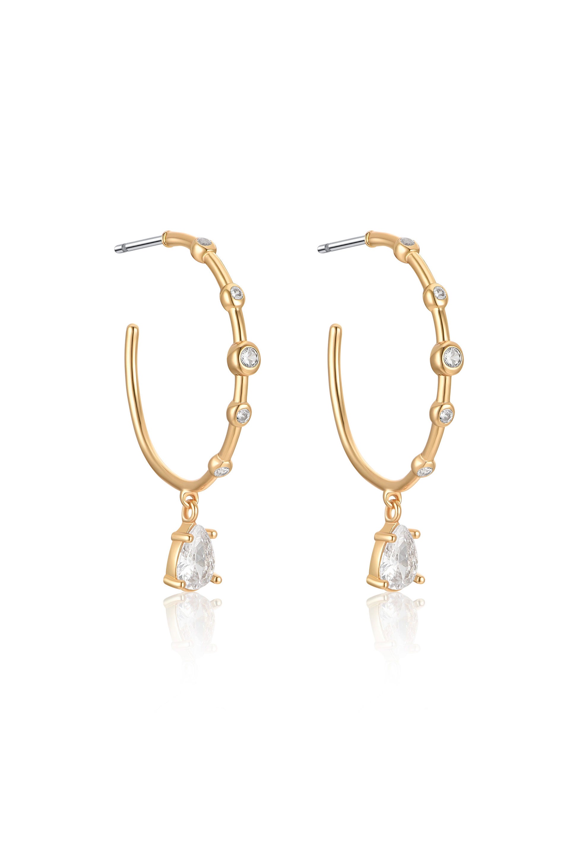 Elegant Crystal Charm Hoop Earrings for Women - Dainty Sparkling Jewelry for Party, Wedding & Everyday Wear