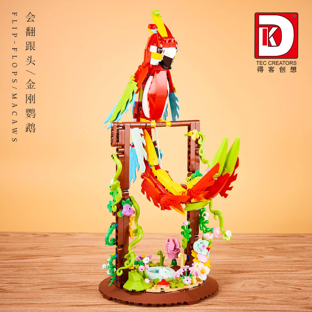 DK 6015 Parrot Flower Frame - Vibrant Tropical Bird Wall Art Decor for Home & Office | Perfect for Living Room, Bedroom, Nursery & Gift Giving