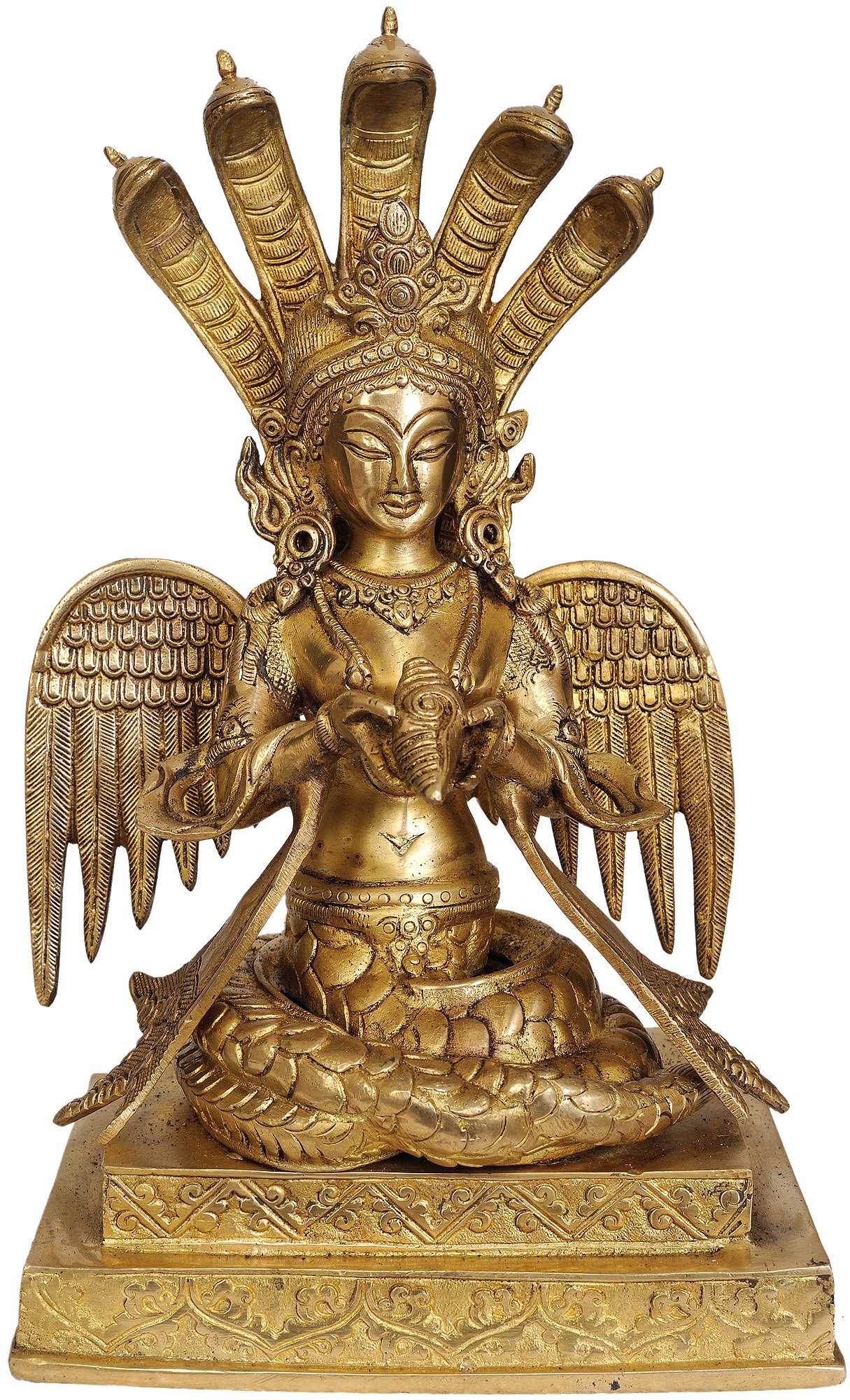 Naga-Kanya (The Snake Woman) - Handcrafted Brass Statue for Home Decor, Spiritual Altar & Yoga Meditation | Hindu Deity Artwork for Pooja Room & Gift