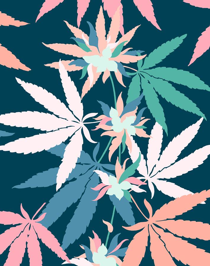 Nathan Turner 'Girls Best Friend' Deep Blue Wallpaper - Elegant Floral Peel and Stick Wallpaper for Girls' Bedroom, Nursery, or Home Decor