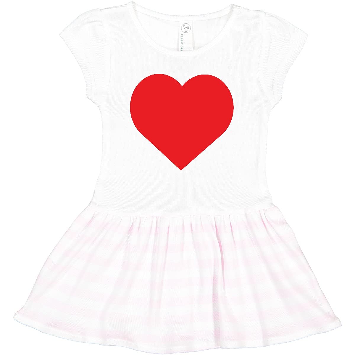 Inktastic Red Heart Toddler Dress - Cute Casual Outfit for Baby Girls | Perfect for Playdates, Birthday Parties & Family Photos