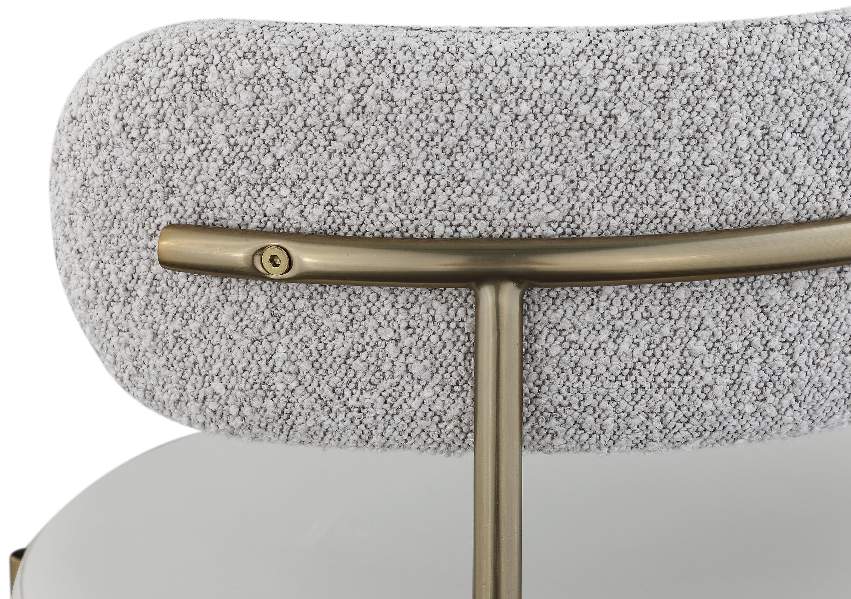 Vegan Leather & Boucle Fabric Dining Chair - Modern Comfortable Kitchen & Dining Room Seating for Home & Office Use