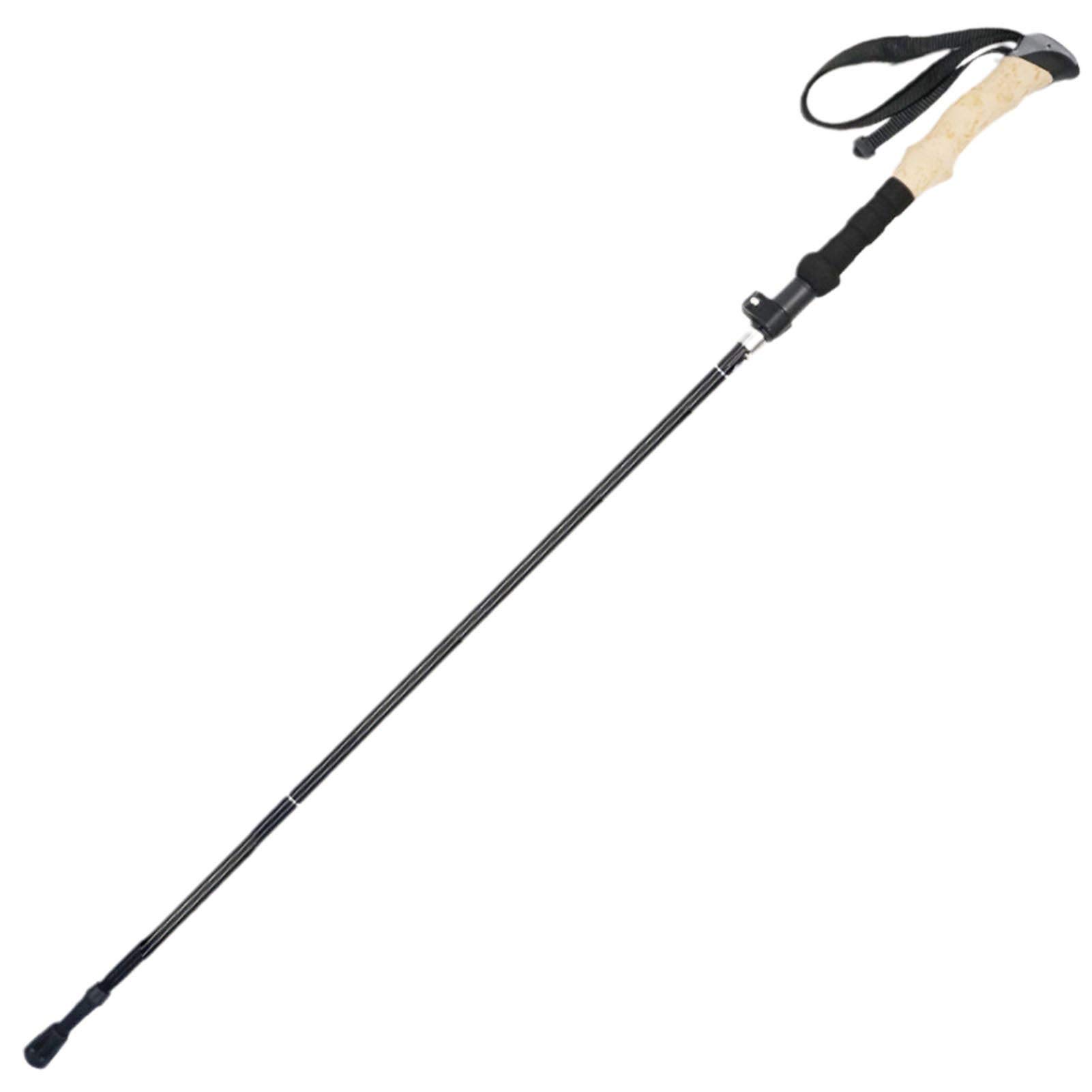 Lightweight Aluminum Alloy Folding Trekking Poles - 5-Section Adjustable Winter Hiking Sticks for Men & Women, Black | Perfect for Snow Hiking, Mountain Climbing & Outdoor Adventures