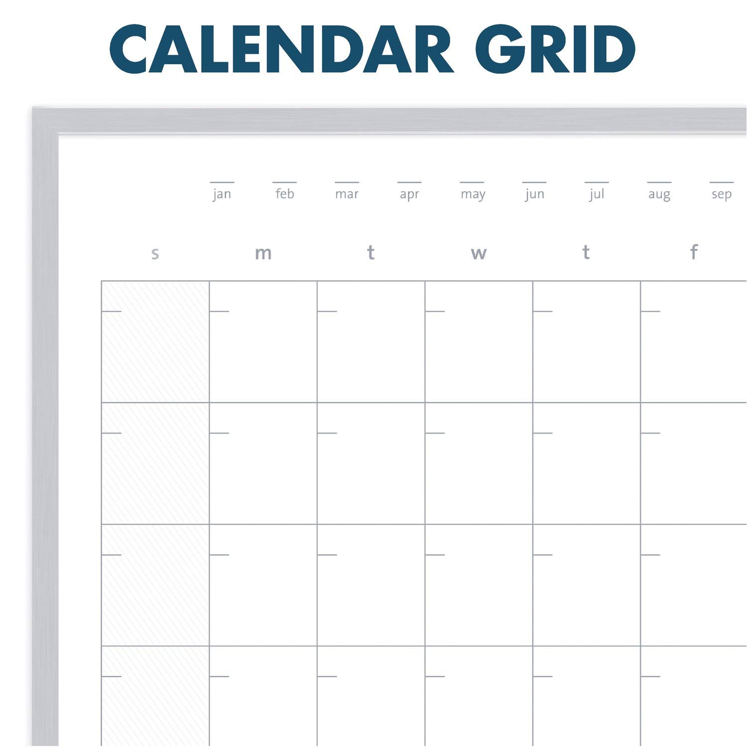 Quartet 16x20 Inch Magnetic Dry Erase Calendar Whiteboard with Aluminum Frame - Perfect for Office Planning, Classroom Schedules & Home Organization (63537)