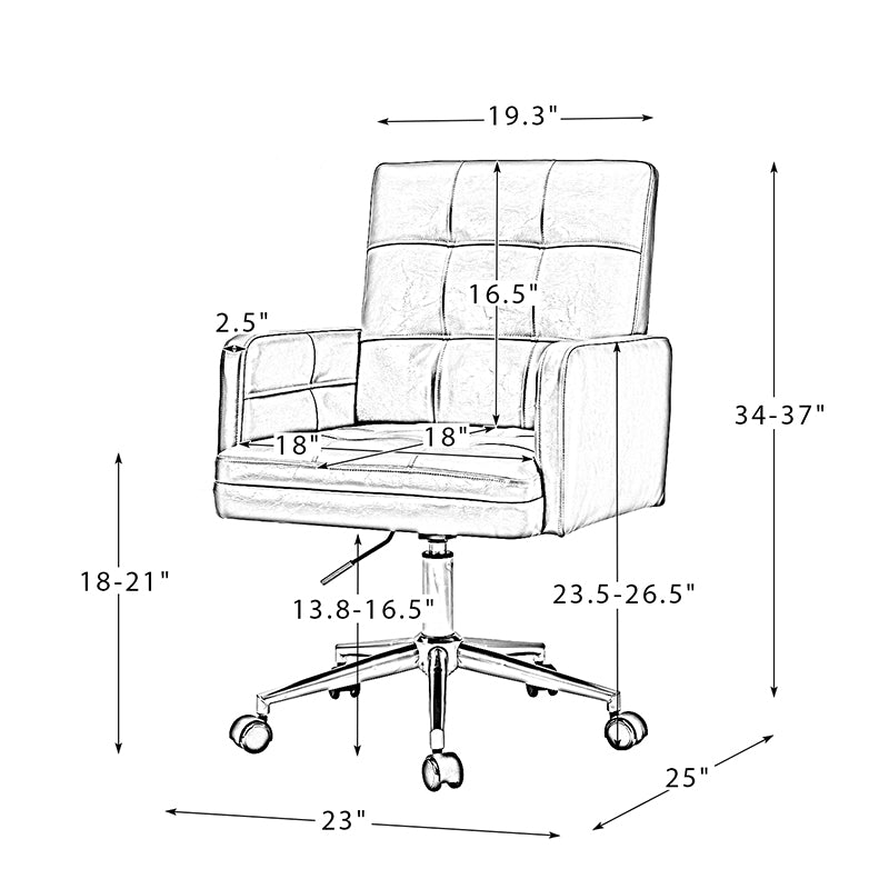 Ergonomic Leo Task Chair - Adjustable Office Chair with Lumbar Support for Home & Office Workspaces - Perfect for Long Hours of Sitting, Computer Work, and Study Sessions