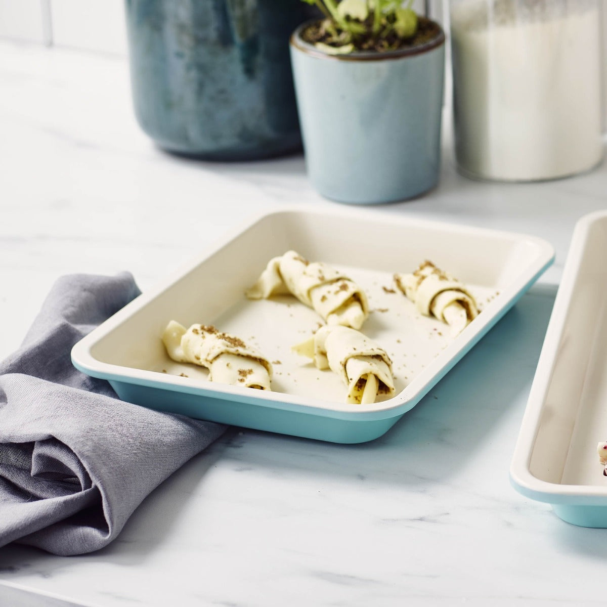 GreenLife Ceramic Nonstick Cookie Baking Sheet Set - 9 x 7 Inch Oven Safe Baking Pan for Cookies, Pastries & Roasting Veggies | Perfect for Home Baking & Holiday Cooking