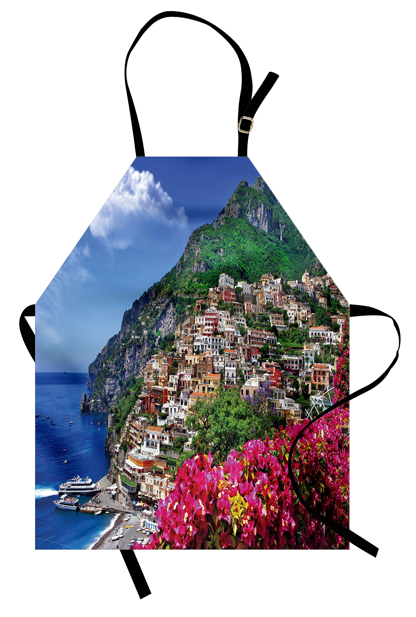 Ambesonne Stylish Printed Apron for Cooking, Baking & Grilling - Perfect for Indoor & Outdoor Kitchen Use, BBQ Parties & Holiday Gifts