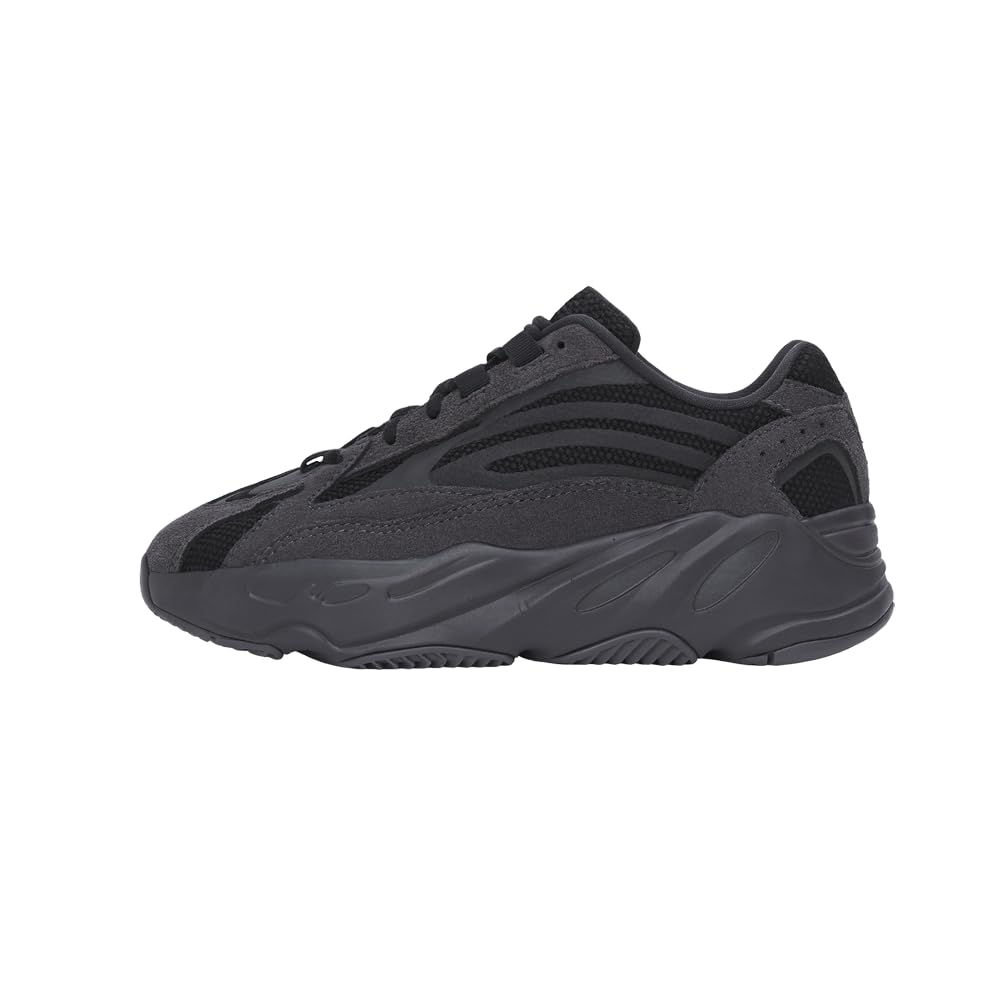 adidas Kids Boys Yeezy Boost 700 V2 Lace Up Sneakers - Black | Comfortable Casual Shoes for Boys | Perfect for School, Playground & Daily Wear
