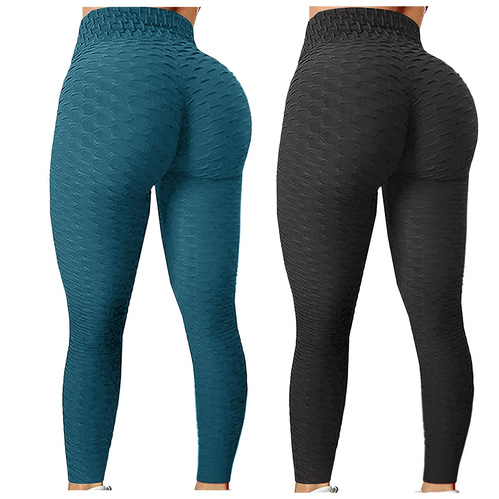 Smooto Textured Scrunch Butt Lifting High Waisted Leggings for Women - Tummy Control Workout Yoga Pants - Gym, Running, Exercise & Daily Wear (Size I 1, L)