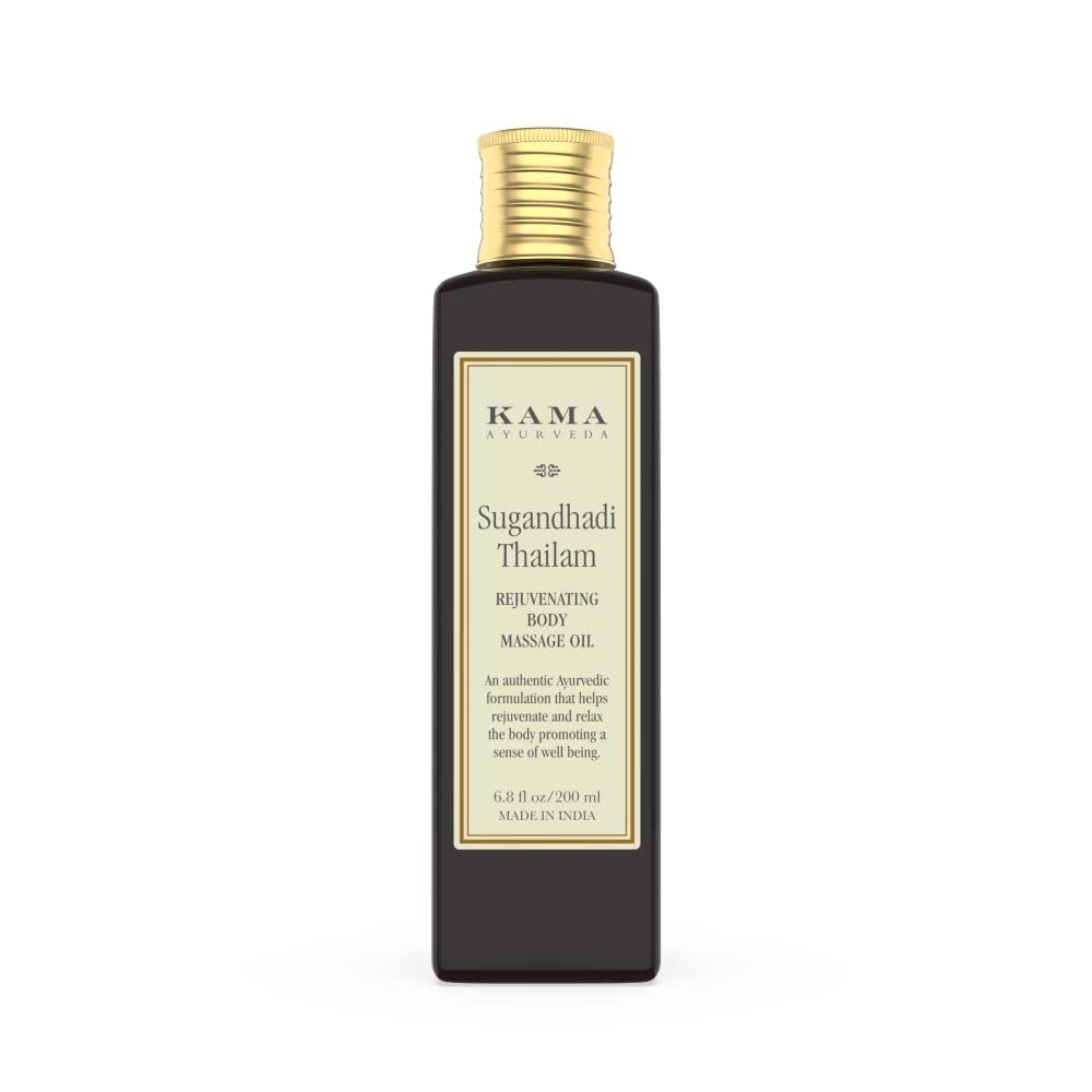 Kama Ayurveda Sugandhadi Rejuvenating Body Treatment Oil - 250ml | Natural Ayurvedic Body Care for Hydration & Skin Rejuvenation | Perfect for Daily Massage & Spa Relaxation at Home