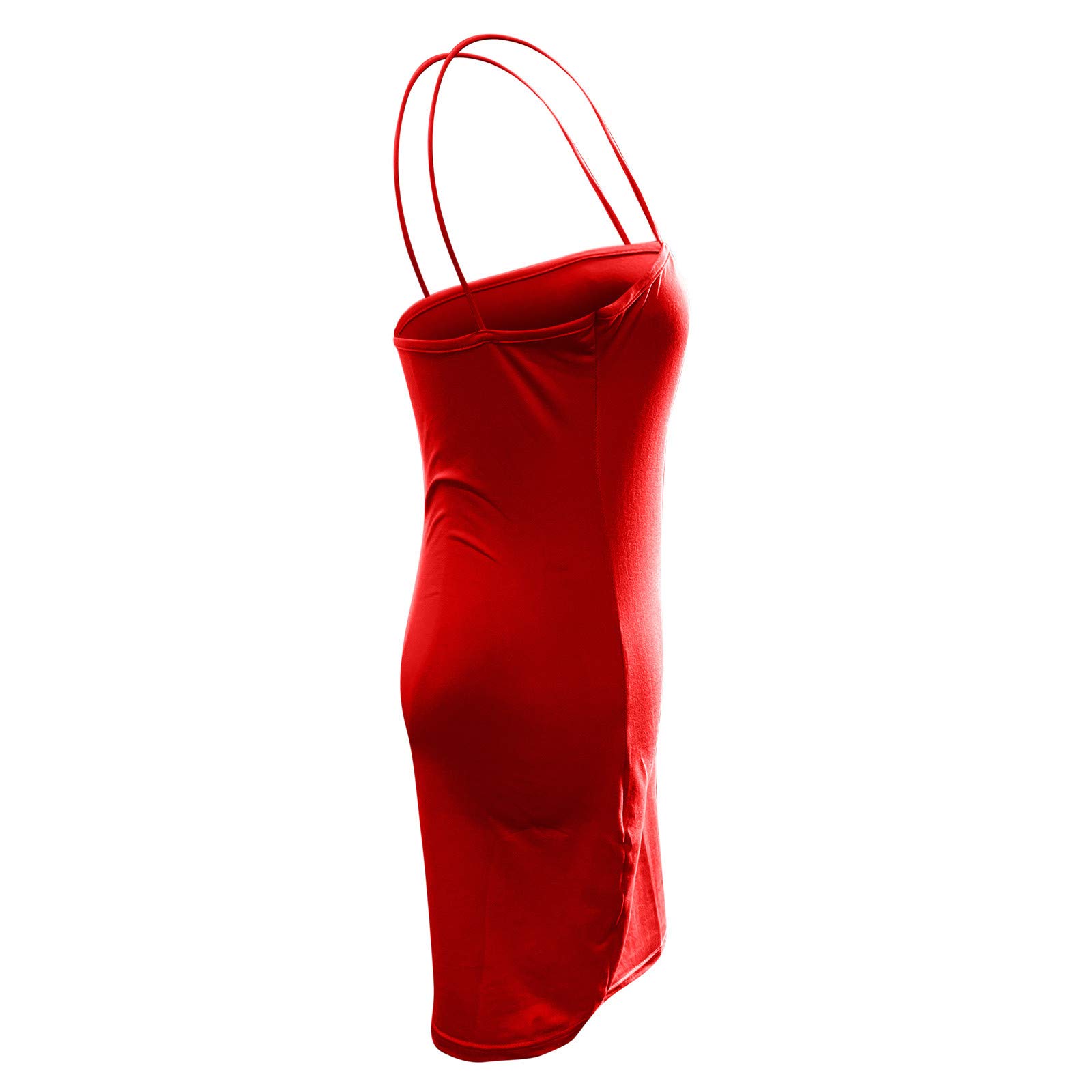Women's Casual Sleeveless Camis Vest Solid Slim Mini Dress - Summer Beach Party, Date Night & Office Wear - UK Size (On Sale Clearance)