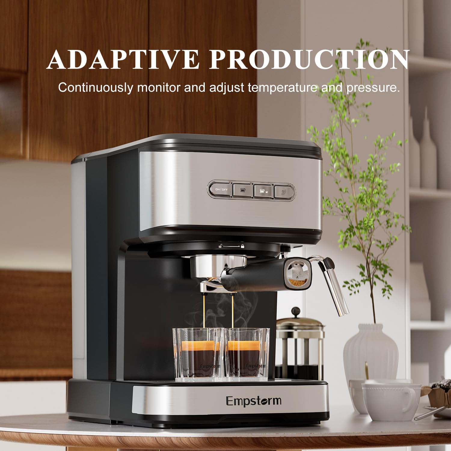 20 Bar Professional Espresso Machine with Milk Frother Steam Wand - Automatic Shut-off, Perfect for Home Baristas & Coffee Lovers - Make Lattes, Cappuccinos & More for Breakfast, Office or Cafe Use