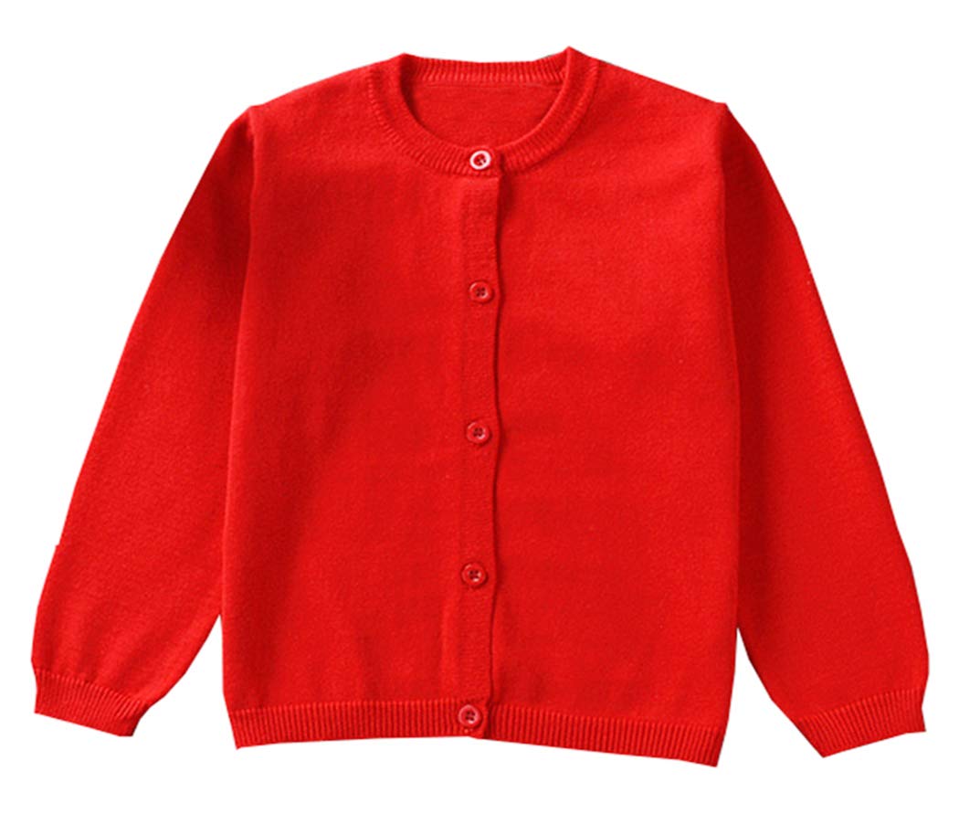 Baby Girls Cotton Cardigans - Soft Long Sleeve Crewneck Button Sweater for Toddlers & Kids | Perfect for School Uniforms, Playdates & Family Outings
