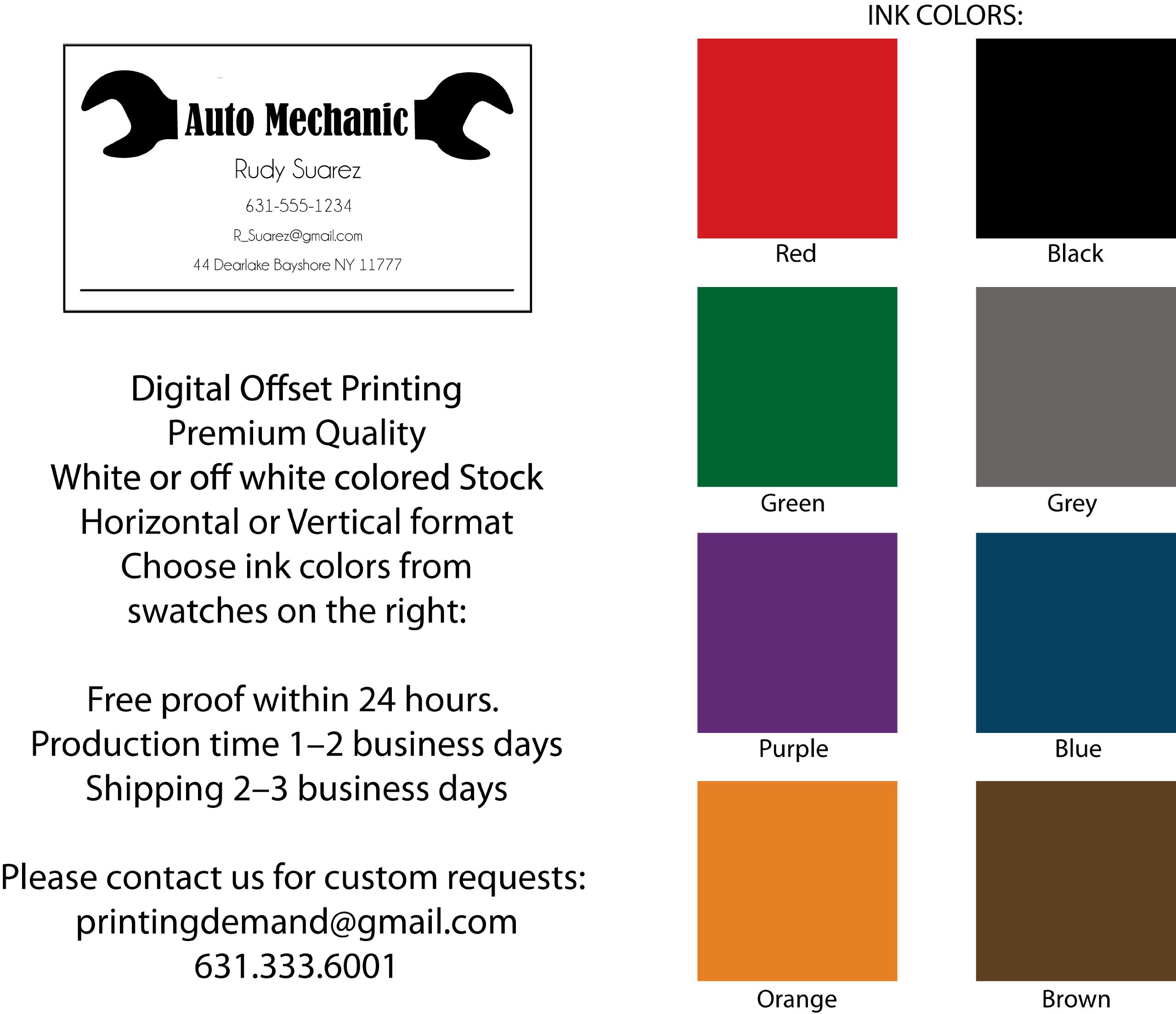 Premium Auto Mechanic Business Cards - 1000 Elegant Professional White Stock Cards for Automotive Professionals | Perfect for Networking, Client Meetings & Marketing