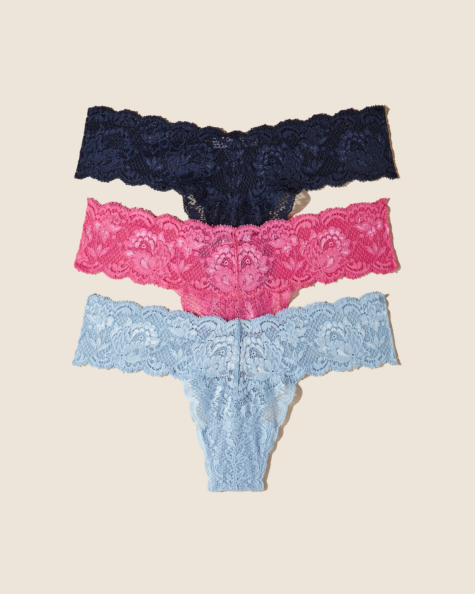 3-Pack Seamless Lace Thong Underwear for Women - Soft Comfortable Breathable Panties - Perfect for Daily Wear, Workout & Special Occasions