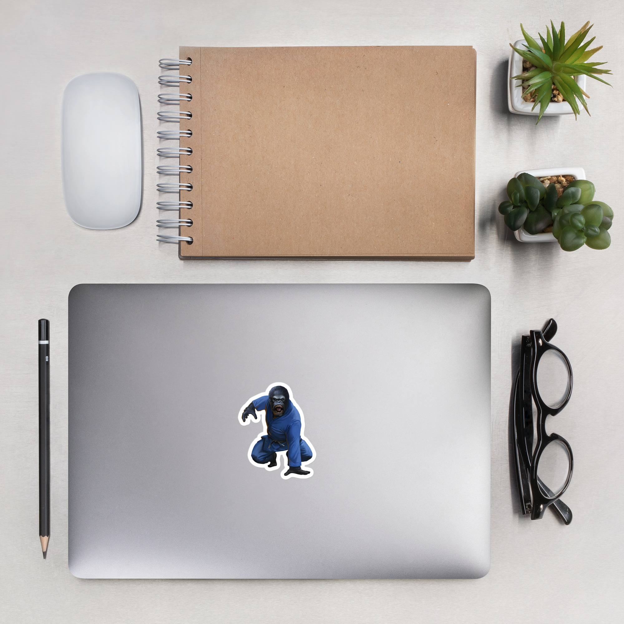 Zoo Jitsu Fighters Geraldo the Gorilla Bubble-Free Sticker - Perfect for Laptops, Water Bottles, Notebooks & DIY Crafts - Fun Anime Decals for Kids & Adults