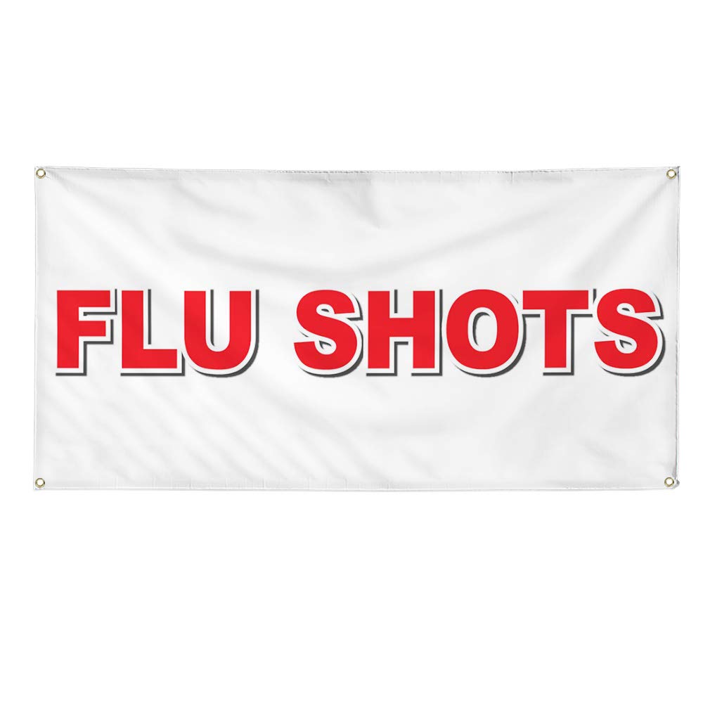 Custom Vinyl Banner for Flu Shots Business - Weatherproof Outdoor Yard Sign with 10 Grommets (60x144 Inches) - Perfect for Healthcare Clinics, Pharmacies & Public Health Campaigns