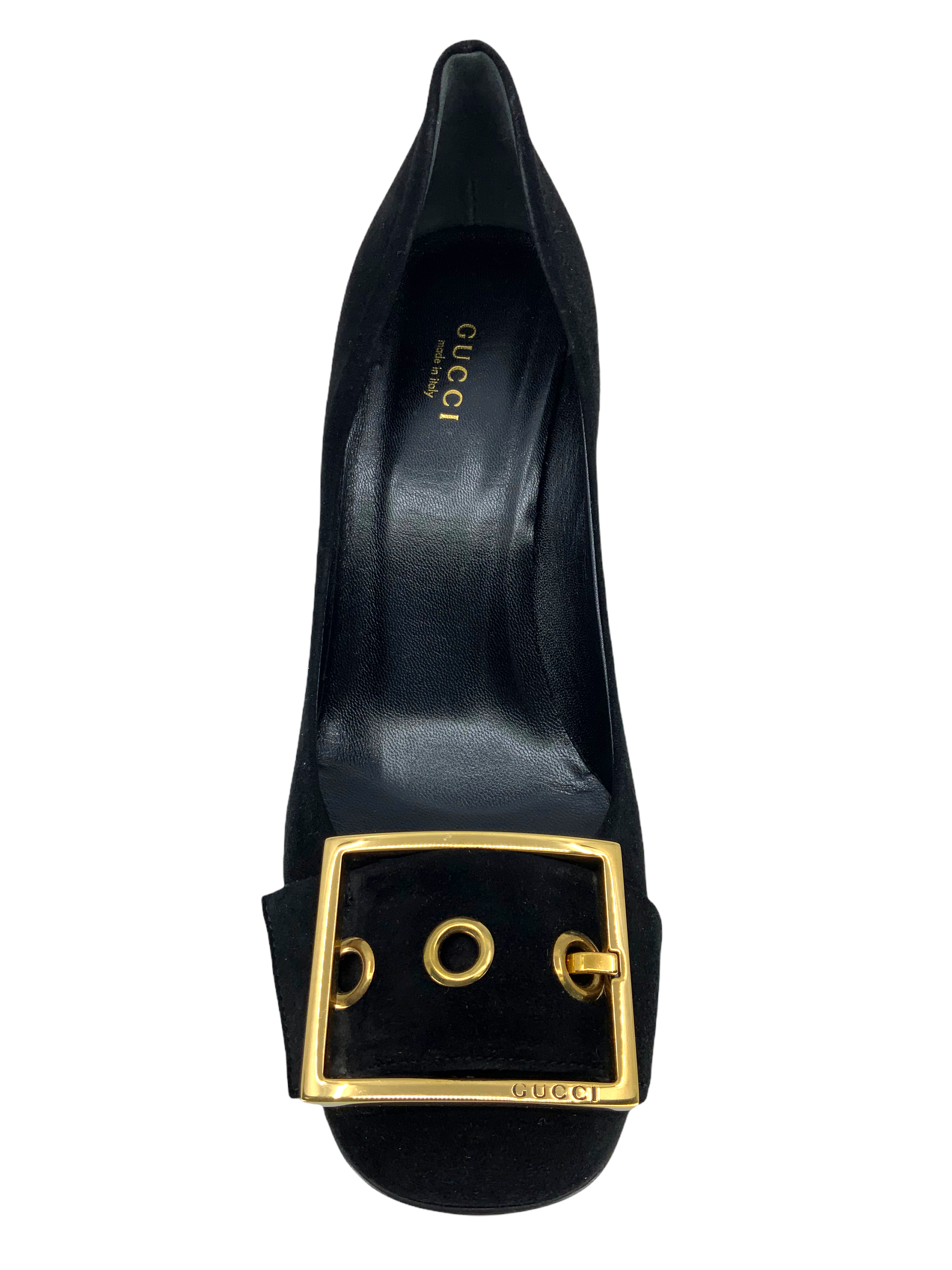Gucci Suede Kesha Buckle Pumps Women's Size 9 US - Luxury High Heels for Parties, Weddings & Evening Events