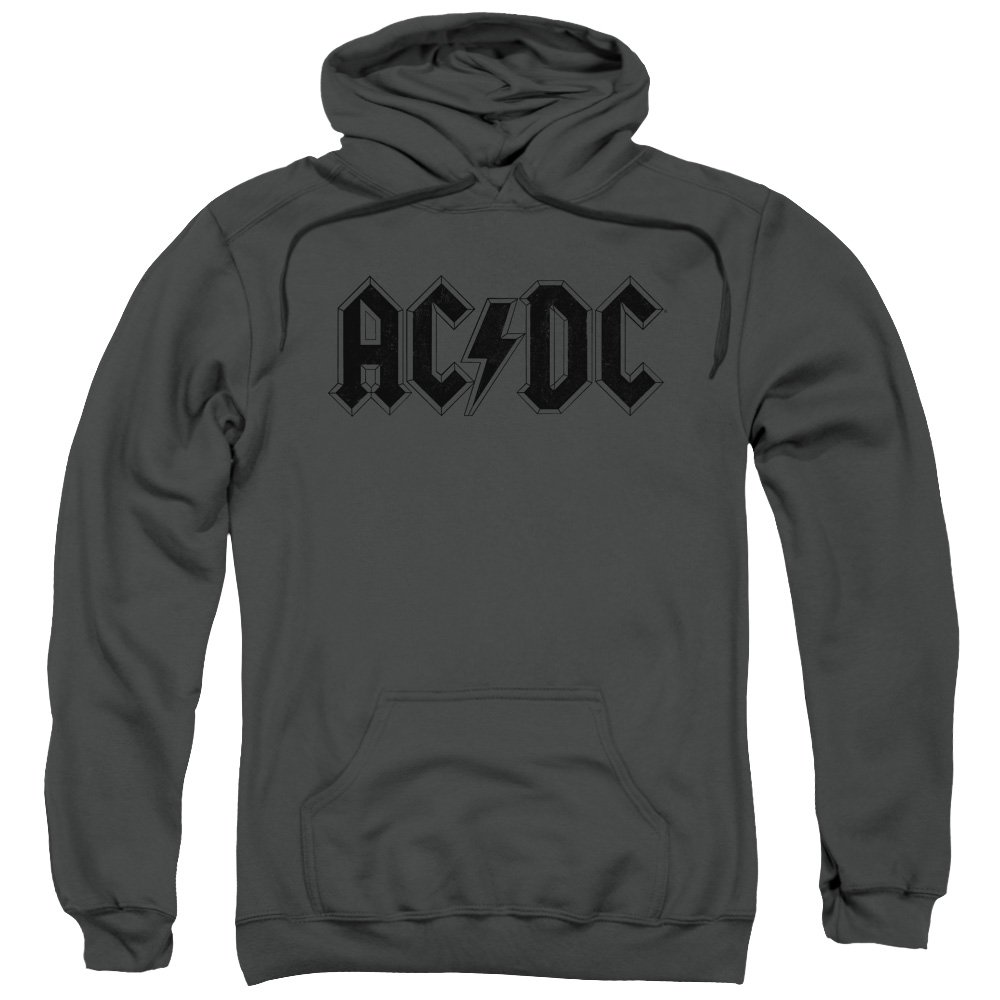 Vintage AC/DC Band Logo Charcoal Grey Pullover Hoodie Sweatshirt - Rock Music Merch for Concerts, Gifts & Casual Streetwear