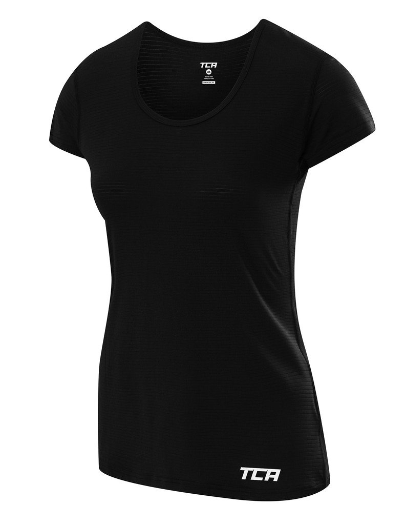 TCA Women's Air Short Sleeve Workout T-Shirt - Moisture Wicking, Breathable & Lightweight for Gym, Yoga & Running