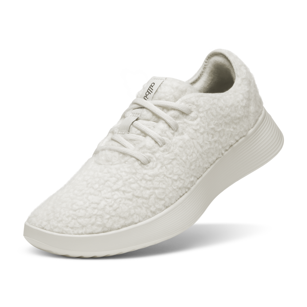 Women's Wool Runner Go Fluff Sneakers - Natural White with Natural White Sole | Comfortable & Breathable Eco-Friendly Shoes for Running, Walking & Everyday Wear