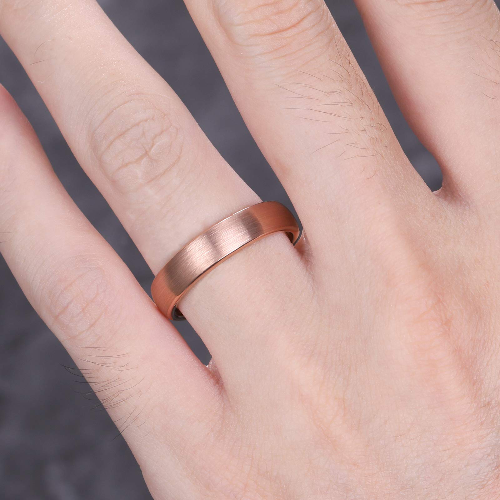 TRUMIUM 3mm & 5mm Tungsten Wedding Bands for Women & Men - Rose Gold & Silver Brushed Comfort Fit Rings (Size 4-12) - Perfect for Engagement, Anniversary & Everyday Wear