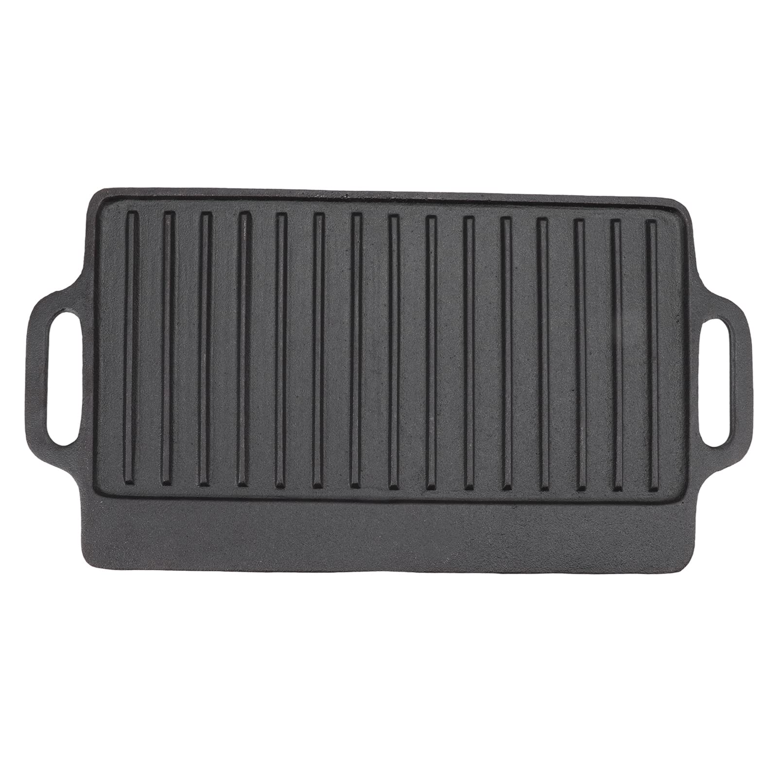 Premium Pre-Seasoned Cast Iron Grill Plate - Reversible Double-Sided Griddle Pan for Indoor & Outdoor Cooking - Perfect for Electric Stovetop, Gas Range, Camping (46x23cm) - Ideal for BBQ, Breakfast, Steak, Pancakes & Outdoor Adventures