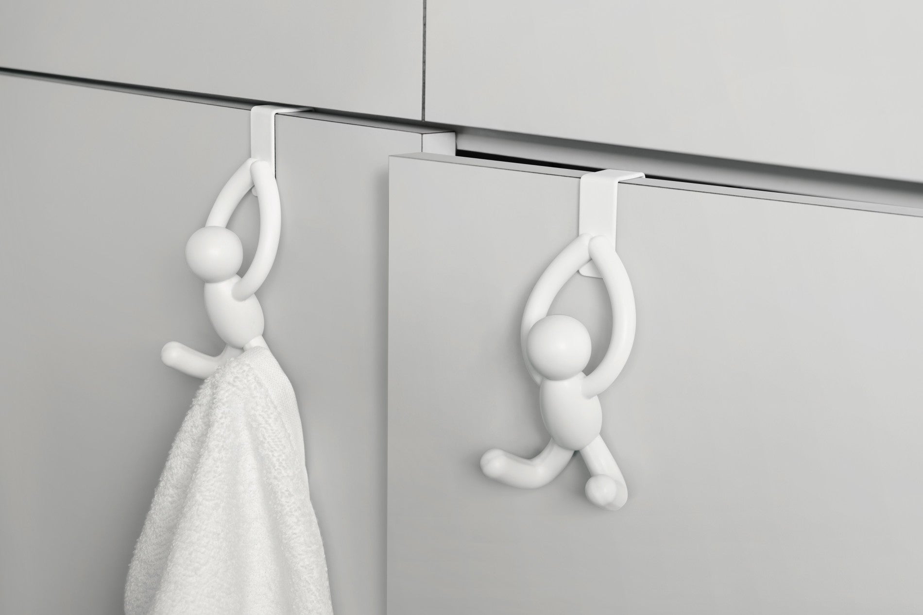 Buddy Over The Cabinet Hooks - Set of 2 Heavy Duty Kitchen Organizers for Hanging Towels, Utensils & Mugs - Perfect for Pantry, Bathroom & Garage Storage