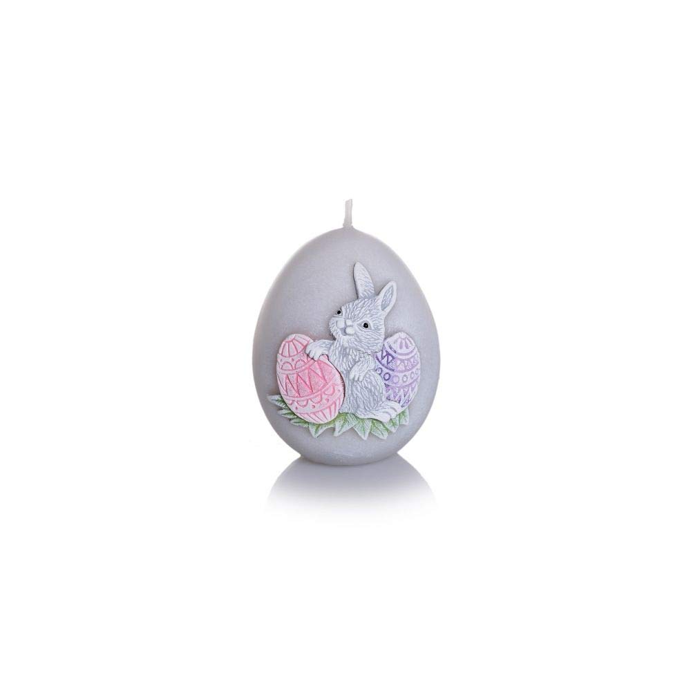 Bartek Candles Easter Bunny with Eggs Scented Candle - 2.75x3.93 Inch Gray Mix Decorative Candle for Home Decor, Easter Gift, Holiday Centerpiece