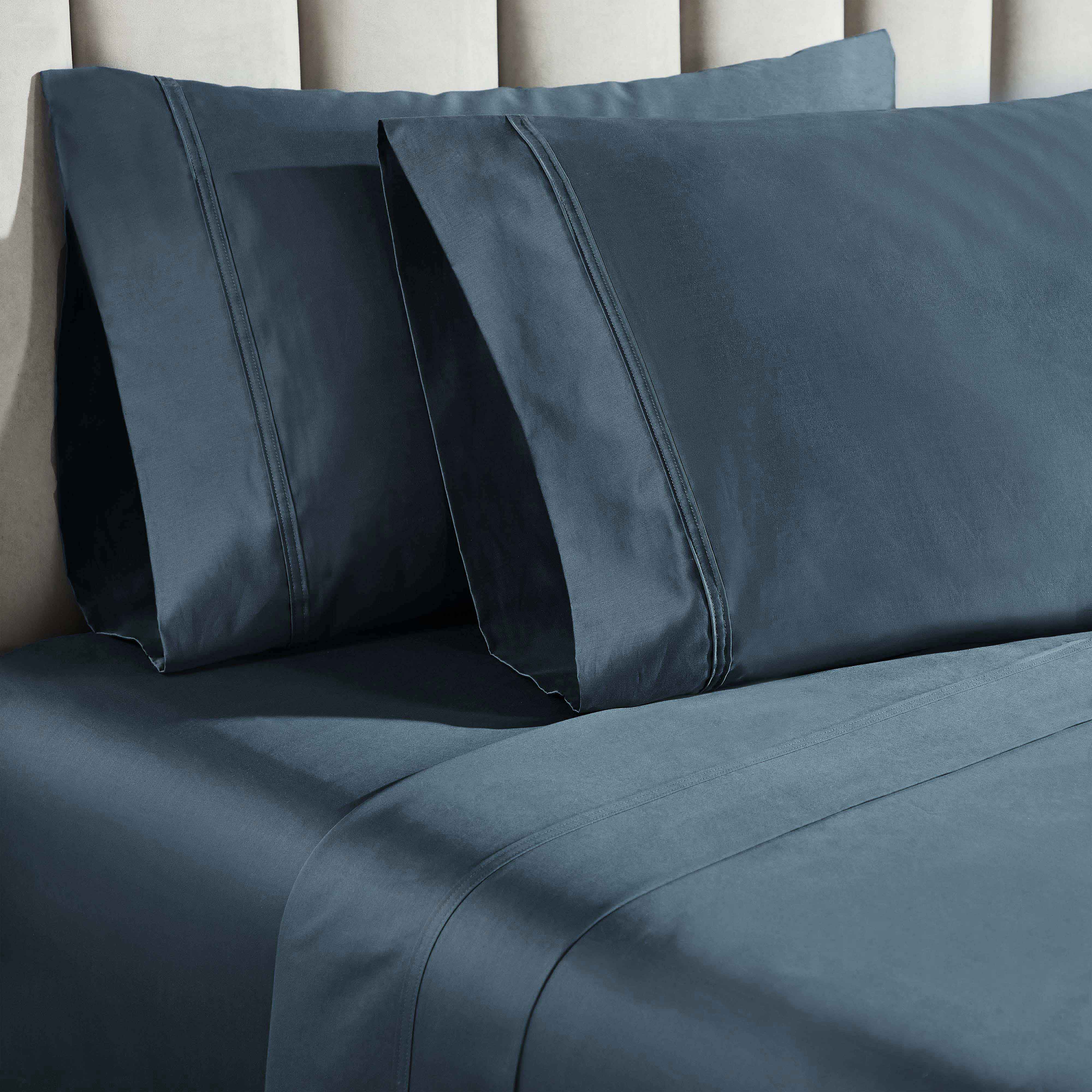 Premium 850 Thread Count 100% Cotton Solid Color Bed Sheet Set - Ultra Soft & Breathable for Comfortable Sleep - Perfect for Master Bedroom, Guest Room & Luxury Hotels