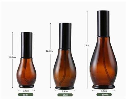 VASANA 2-Pack Refillable Amber Glass Pump Bottles for Lotion, Face Cream, Toner & Essential Oils - Travel-Friendly Leakproof Containers for Skincare, Makeup & Toiletries | Perfect for Home, Salon & On-the-Go Use