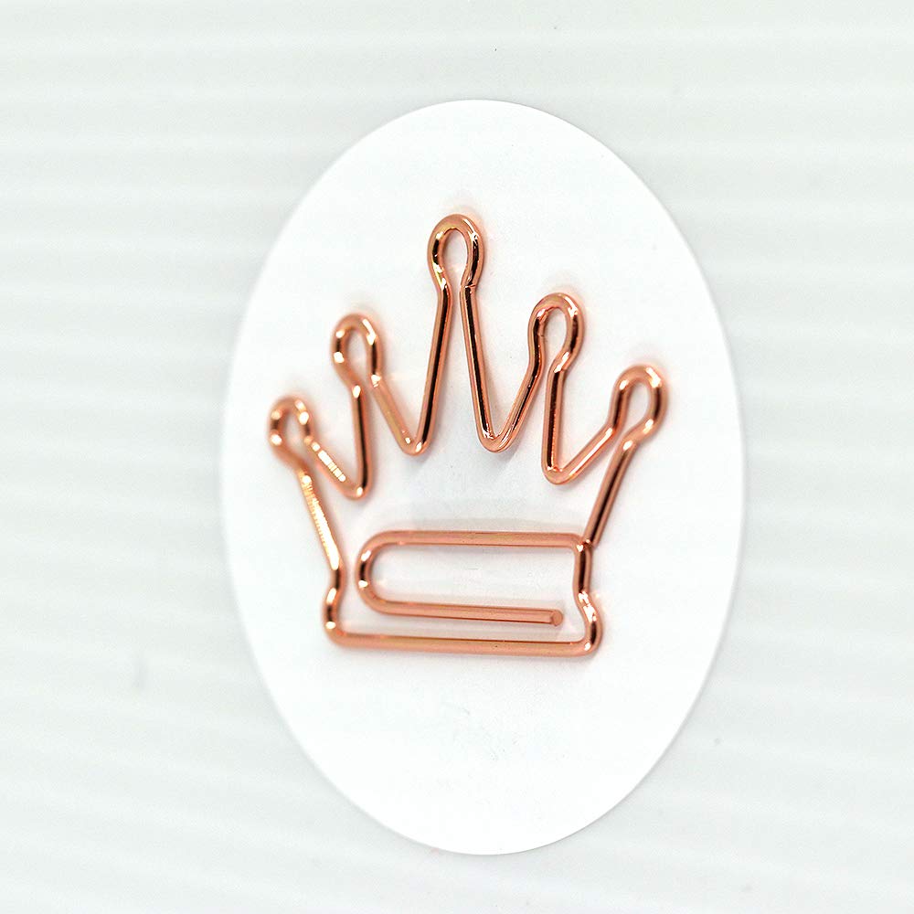 Crown Shaped Small Paper Clips - 20pcs Cute Office & School Supplies for Bookmarking, Wedding Invitations, Valentine Decorations - Fun Planner Accessories for Parties & Gifts