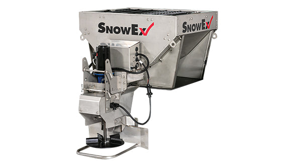 SnowEx HELIXX Compact Stainless Steel Hopper Spreader - Durable Salt & Ice Melt Spreader for Driveways, Parking Lots & Walkways in Winter