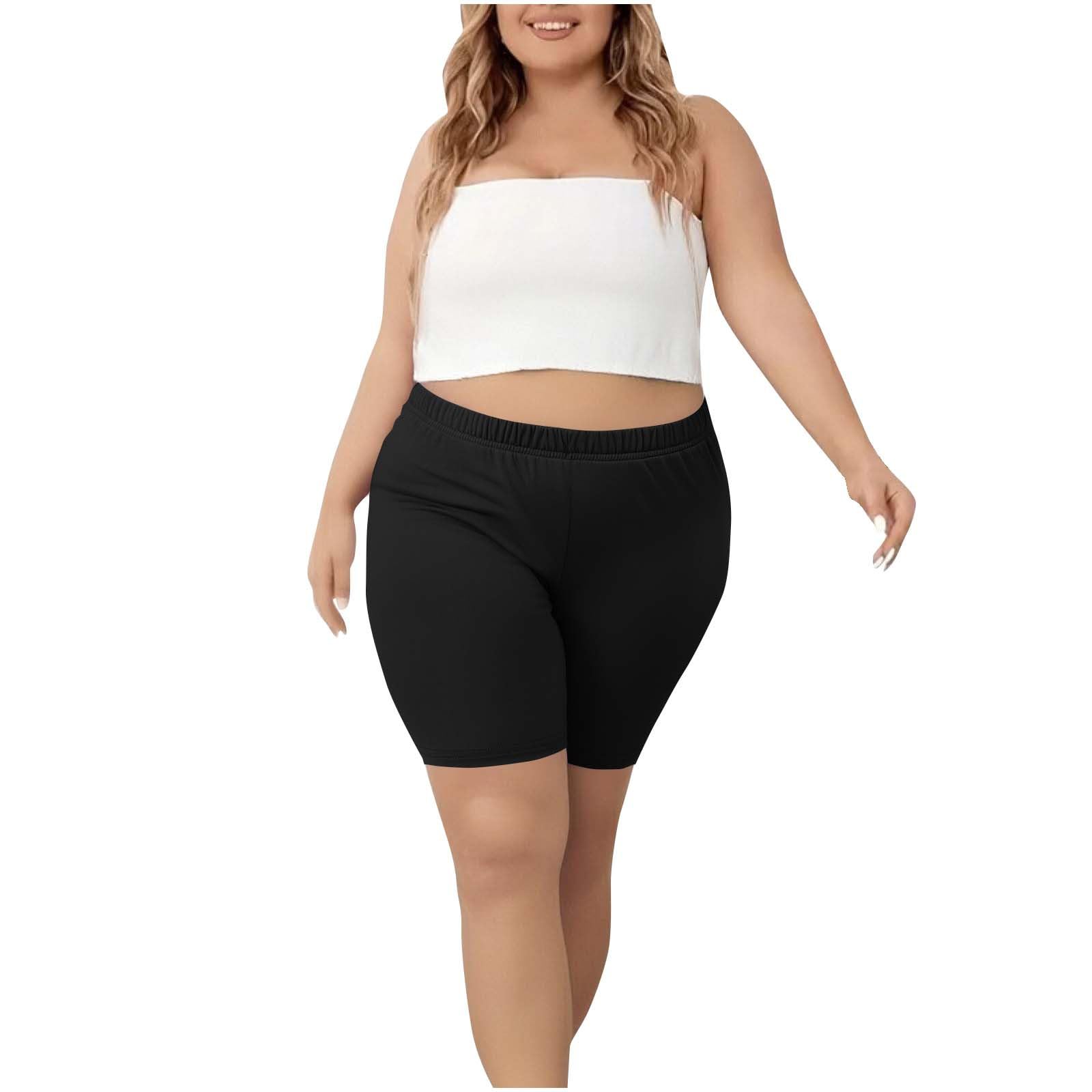 Plus Size Yoga Shorts for Women - Lightweight Biker Shorts for Workout & Summer