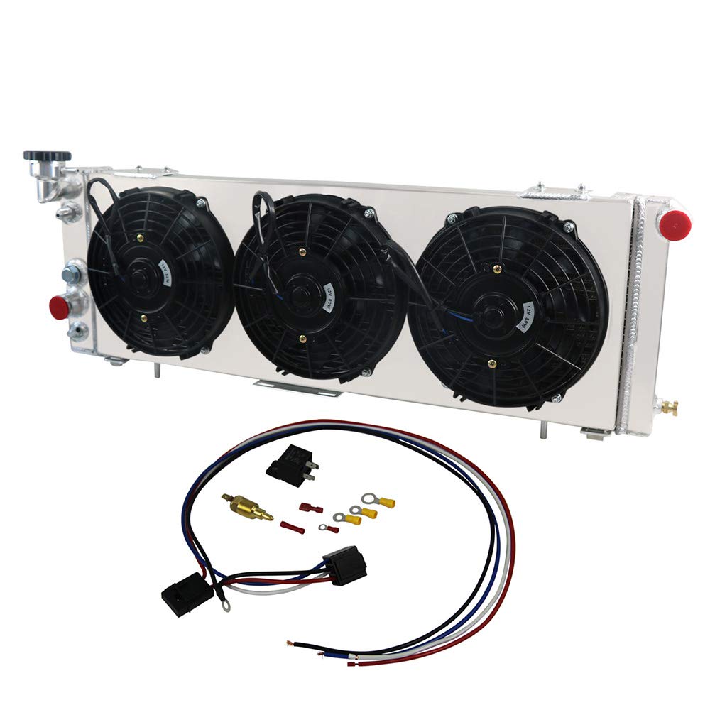 AlloyWorks Performance Full Aluminum Radiator with Shroud Fans & Relay Kit for 1991-2001 Jeep Cherokee XJ 4.0L / Comanche L4 L6 - Heavy Duty Cooling Upgrade for Off-Road, Towing & Extreme Conditions