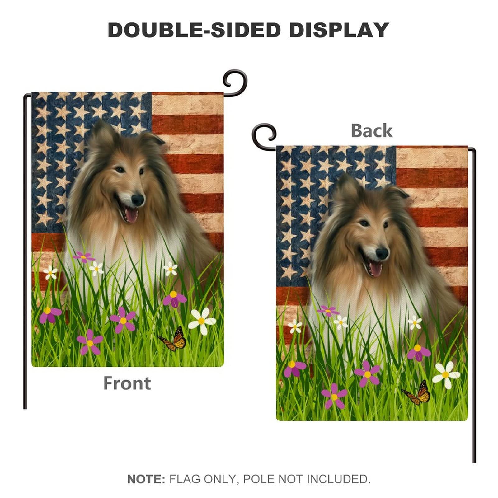 Double-Sided American Flag with Afghan Hound - 12.5x18.5 Inch Burlap Welcome Garden Flag for Yard, Farmhouse & Seasonal Outdoor Decor | Perfect for Holidays, Patriotic Events & Dog Lover Gifts