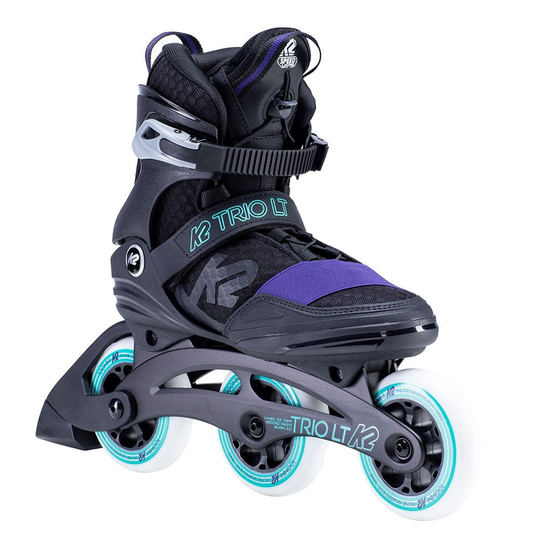 K2 Trio LT 100W Men's Snowboard Boots - Black/Purple/Aqua - Size 11 US (28cm) - Lightweight & Durable for All-Mountain Riding & Freestyle Snowboarding